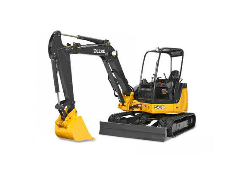 Rent a John Deere 50D Mini Excavator starting 360/day