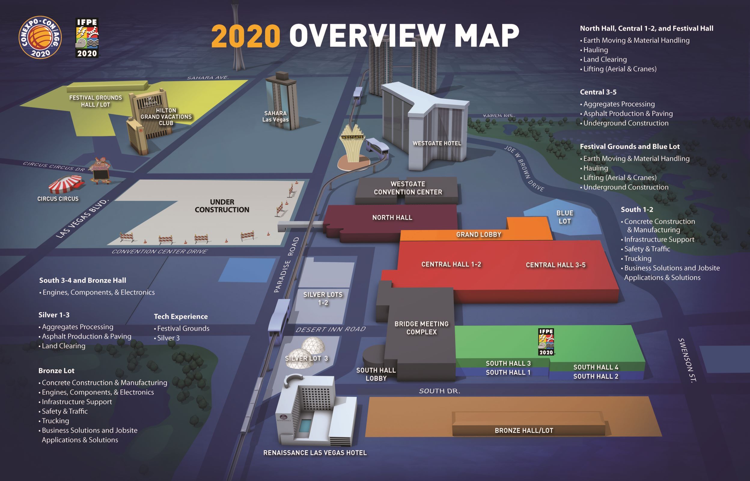 2020 CONEXPO base map for Rent1 blog
